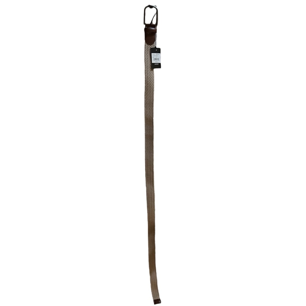 PX Clothing Reid Braided Stretch Belt Beige and Leather Size 42 NWT
